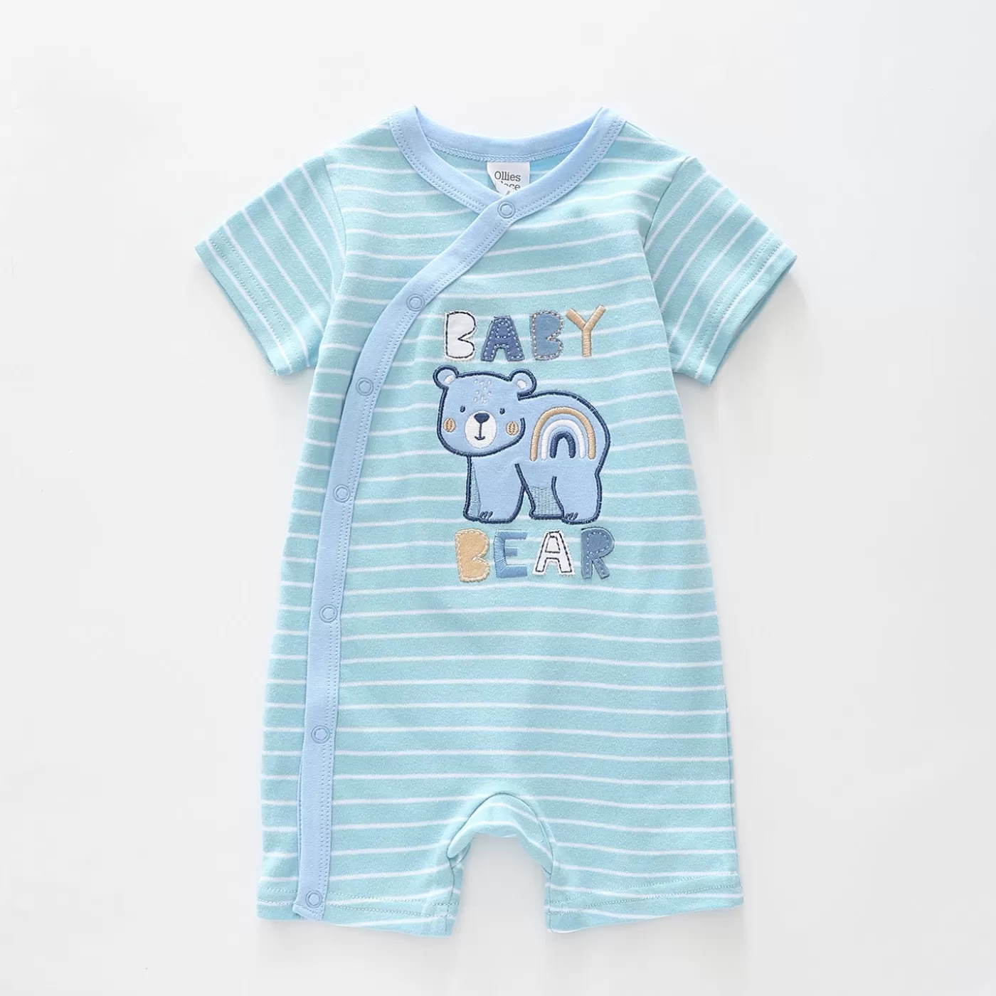 Ollies Place Premmie Baby Bear Long Sleeved Romper<BOY Rompers | Prem