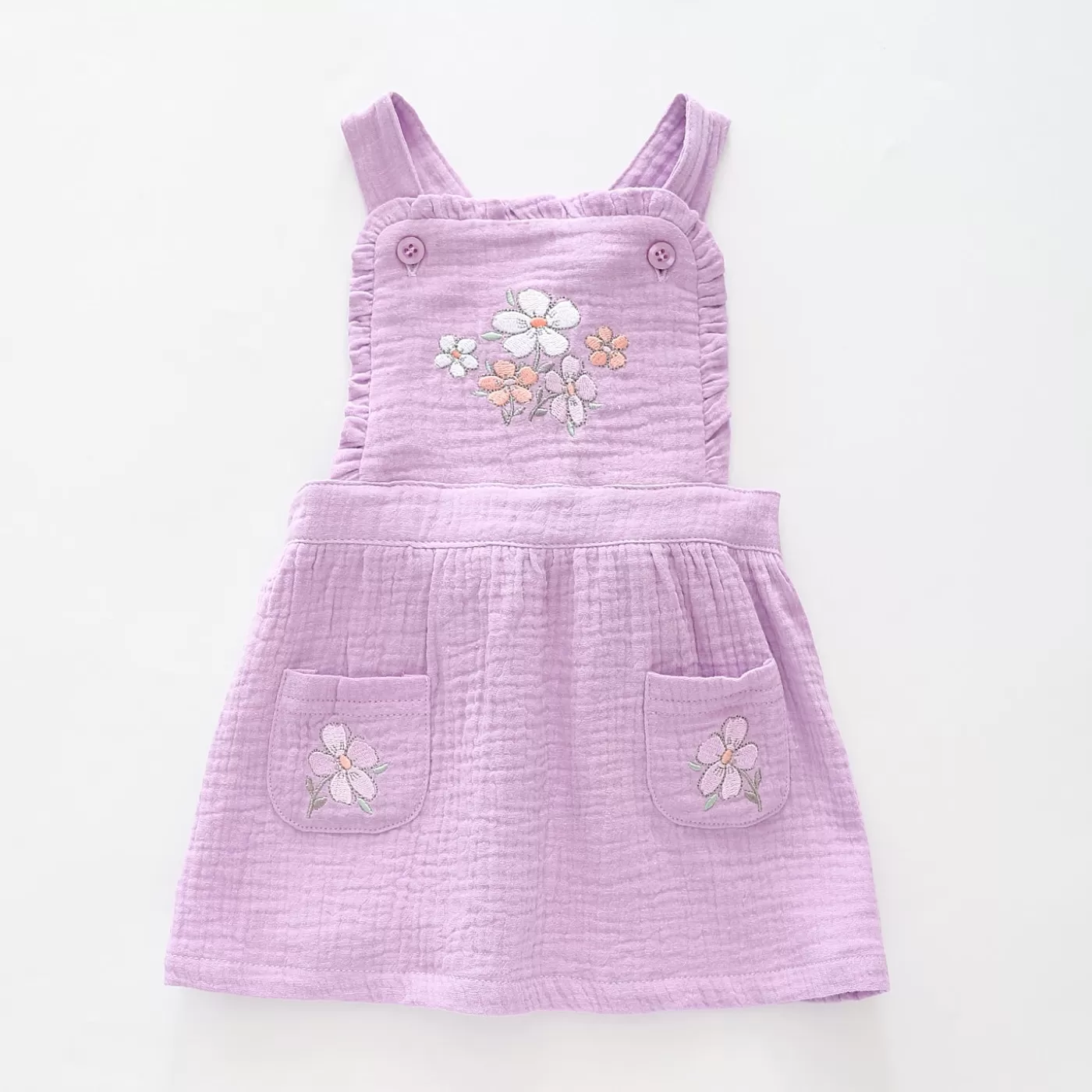 Ollies Place Purple Cheesecloth Pinafore< Dresses