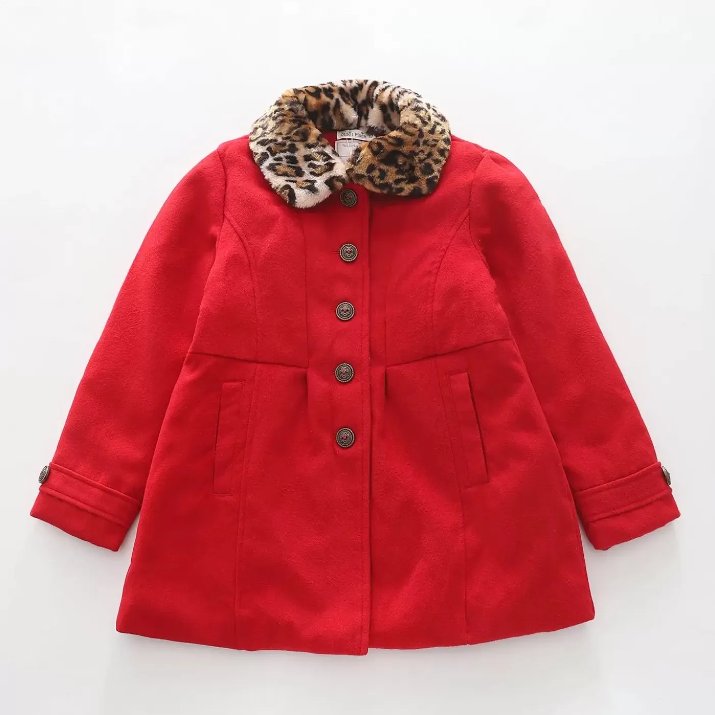 Ollies Place Racing Red, Junior Girls Peacoat< Jackets & Outerwear