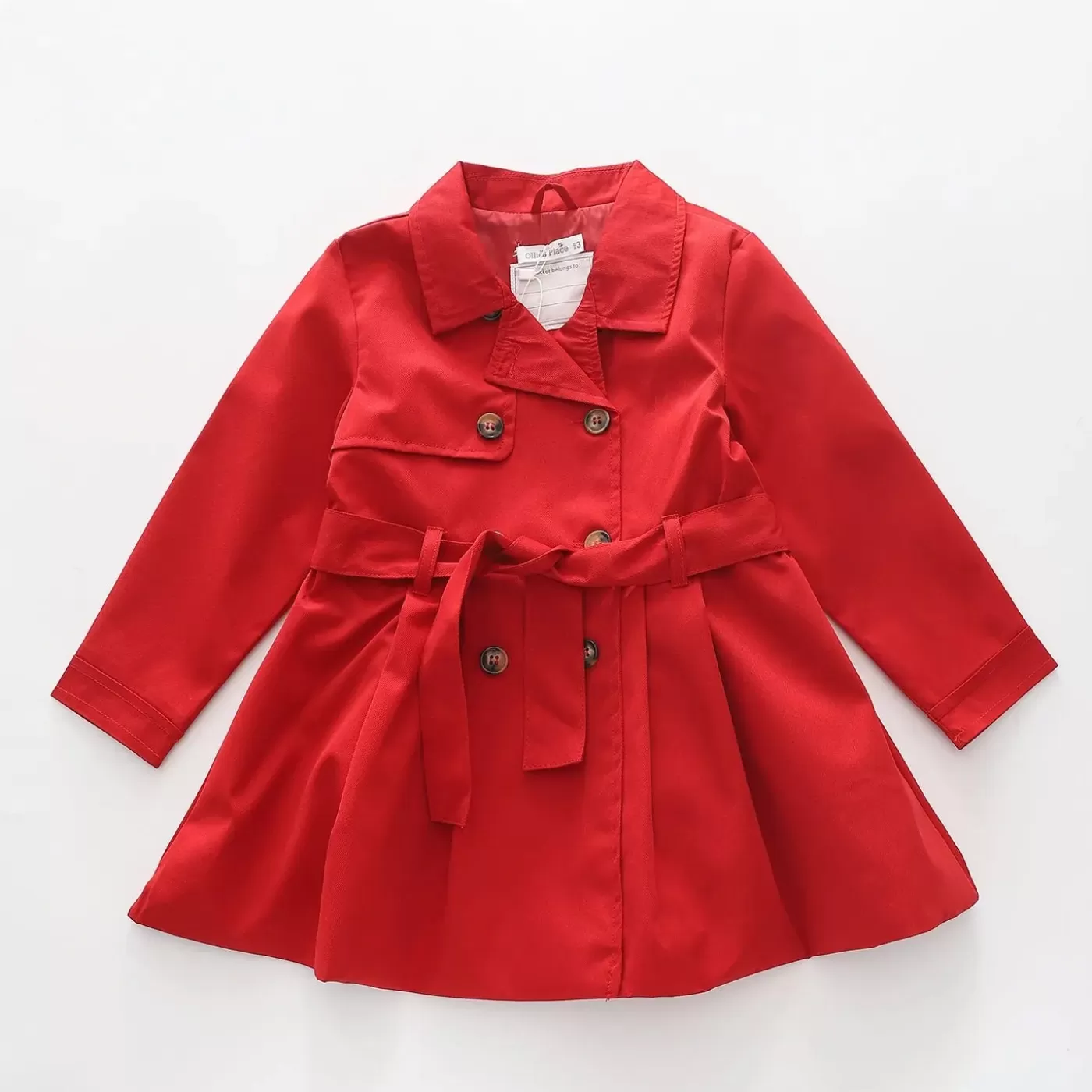 Ollies Place Racing Red, Junior Girls Trench Coat< Jackets & Outerwear