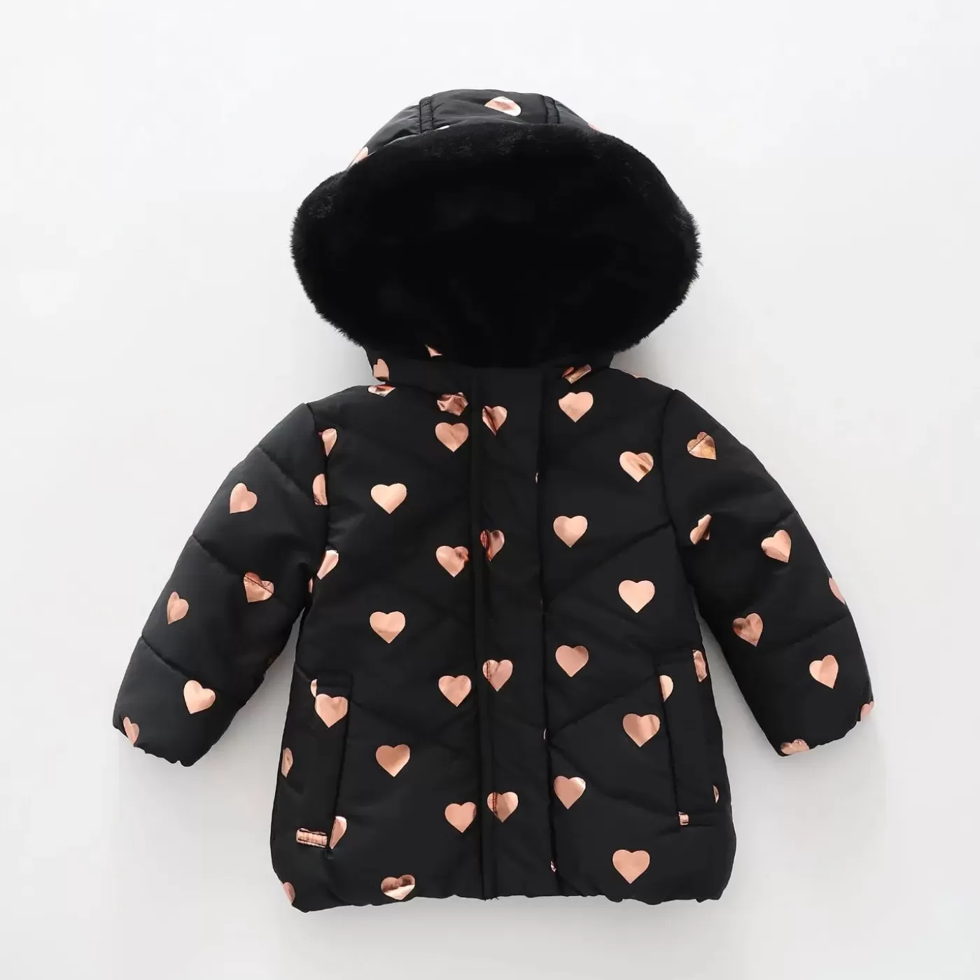 Ollies Place Shimmer Hearts, Infant Girls Puffer Jacket< Jackets & Outerwear