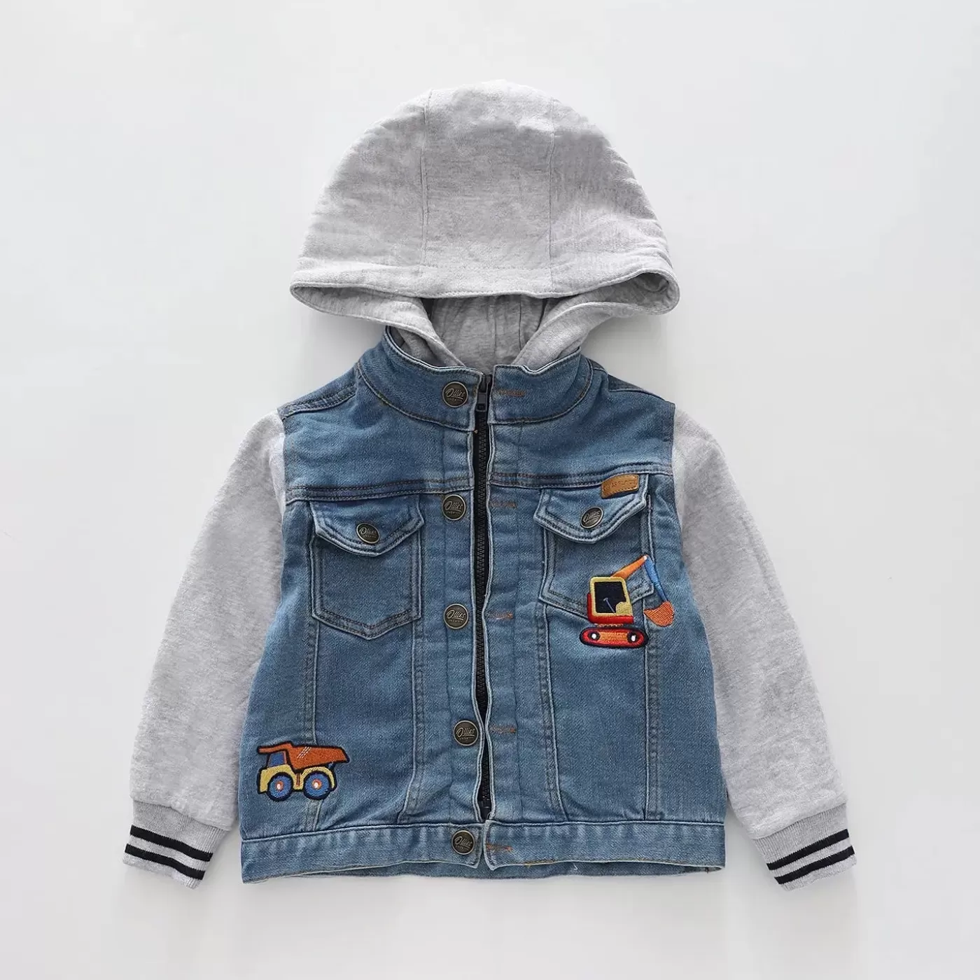 Ollies Place Tough Trucks, Boys Denim Jacket<BOY Jackets & Outerwear