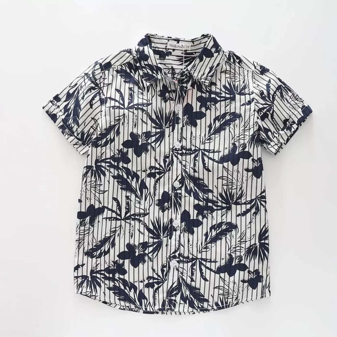 Ollies Place Tropical Print Collared Shirt<BOY Shirts