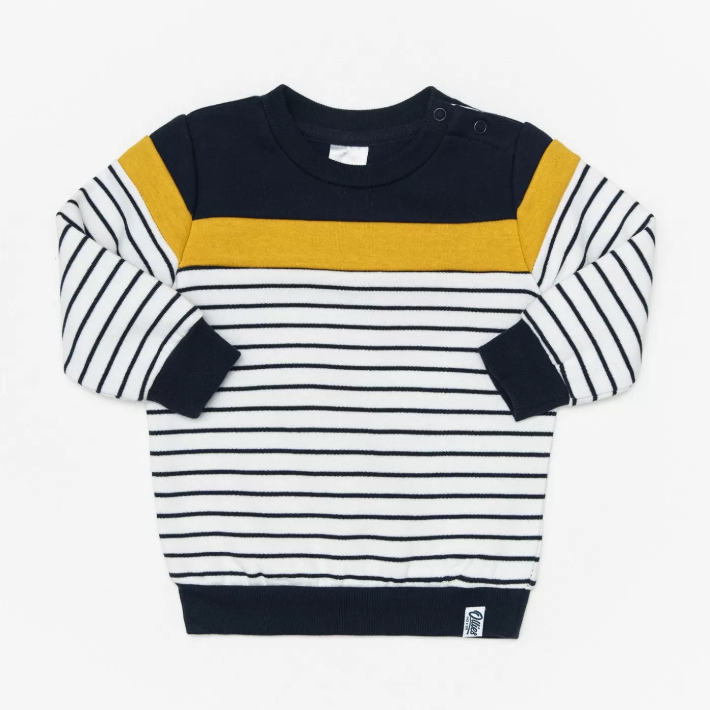 Ollies Place Varsity Kid Navy Striped Sweater Top - Toddler Boy<BOY Sweaters & Hoodies