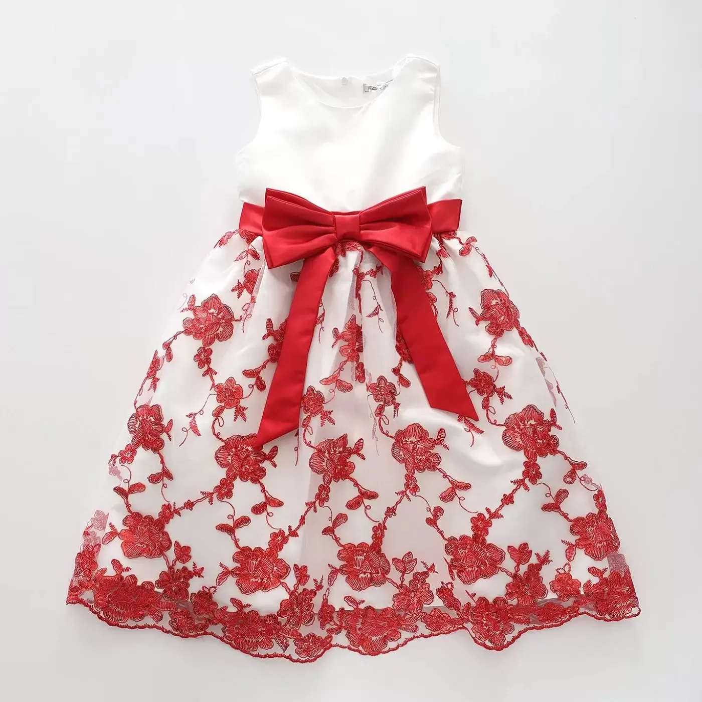 Ollies Place White and Red Lace Dress< 1 Year | 2 Year