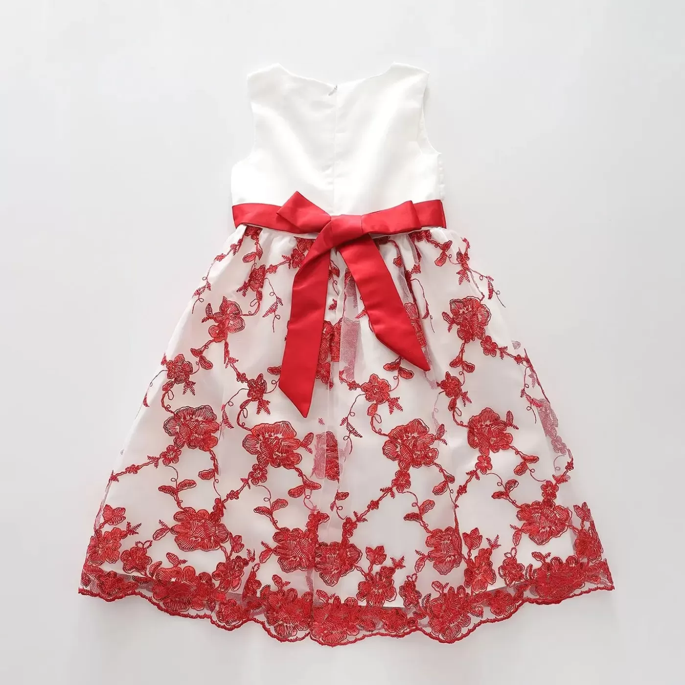 Ollies Place White and Red Lace Dress< 1 Year | 2 Year