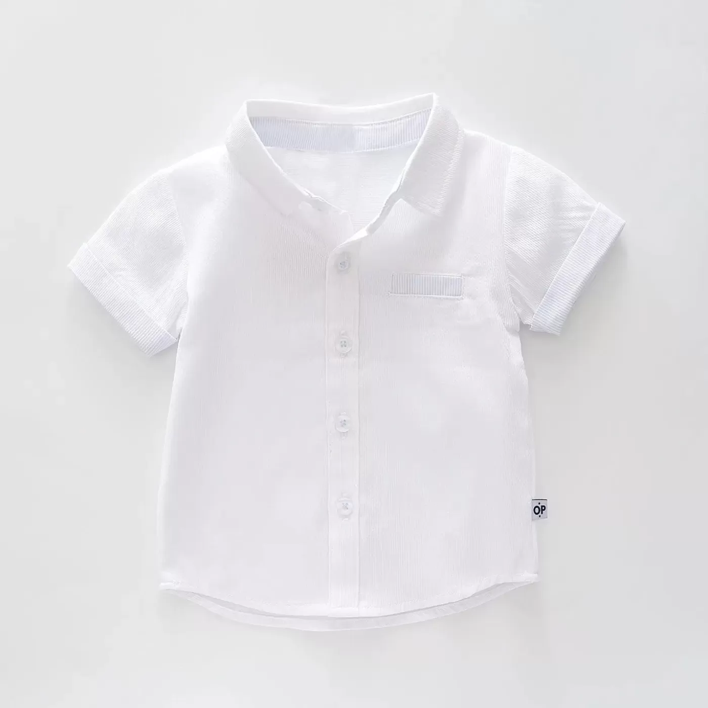 Ollies Place White Woven Collared Shirt<BOY Tops & T-Shirts